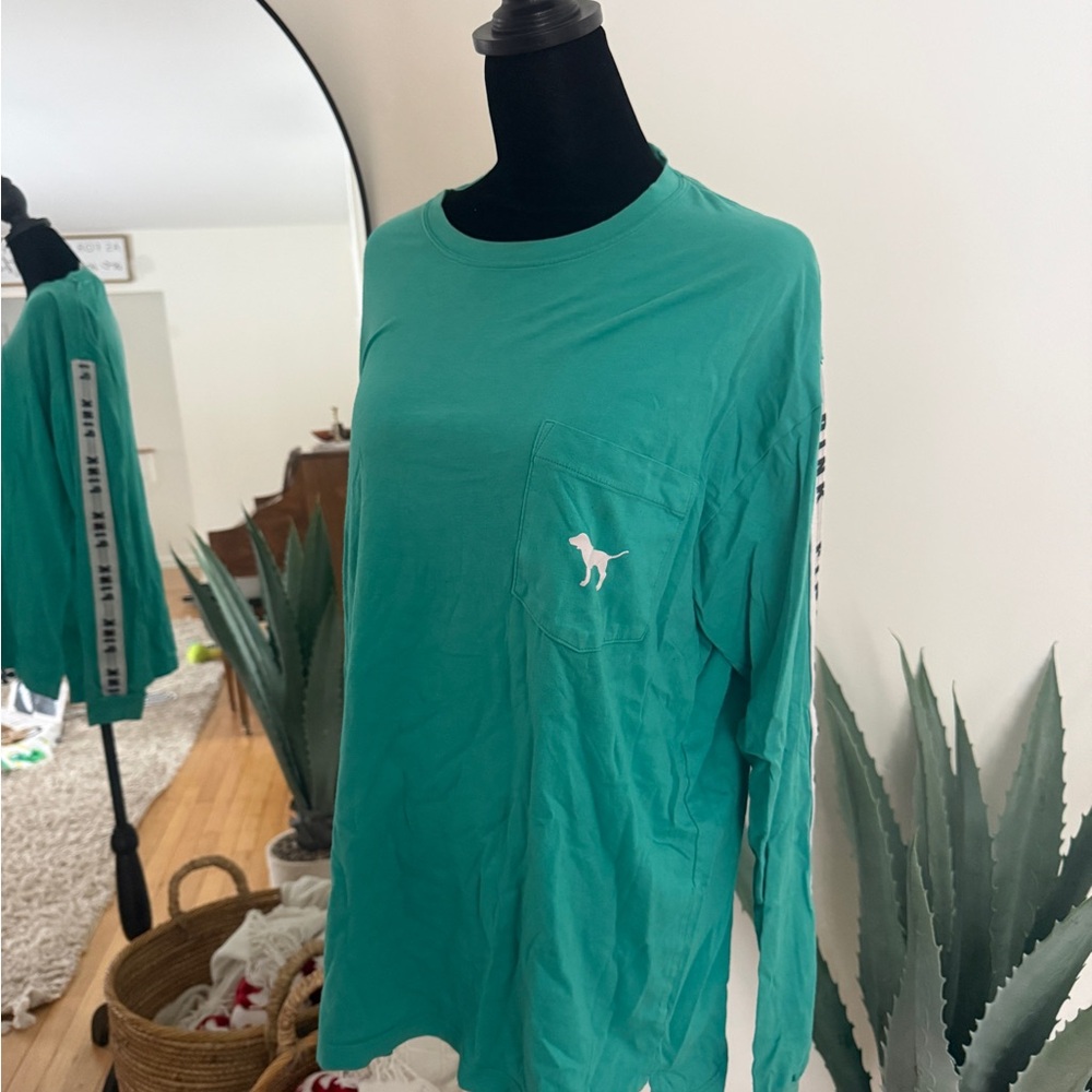 PINK VICTORIA’S SECRET Teal Long Sleeve Shirt